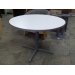 Haworth 42 in. Round Grey Laminate Meeting Table w Rubber Trim